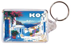Kos - Greece - Artistic Double Sided Large Keyring 26F1