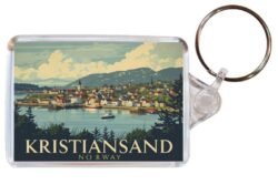 Kristiansand - Norway - Artistic Double Sided Large Keyring 26N1