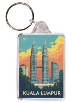 Kuala Lumpur - Malaysia - Artistic Double Sided Large Keyring 26M1