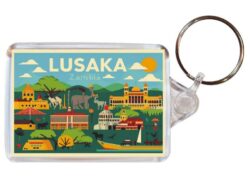 Lusaka - Zambia - Artistic Double Sided Large Keyring 26Z1