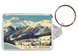 La Plagne - France - Artistic Double Sided Large Keyring 26F1