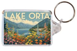 Lake Orta - Italy - Artistic Double Sided Large Keyring 26I1