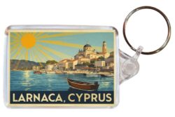 Larnaca - Cyprus - Artistic Double Sided Large Keyring 26C1