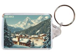 Les Arcs - France - Artistic Double Sided Large Keyring 26F1