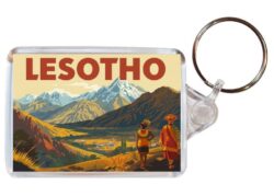 Lesotho - Artistic Double Sided Large Keyring 26L1
