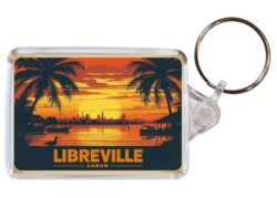 Libreville - Gabon - Artistic Double Sided Large Keyring 26G1