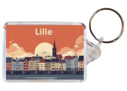 Lille - France - Artistic Double Sided Large Keyring 26F1
