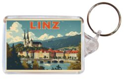Linz - Austria - Artistic Double Sided Large Keyring 26A1