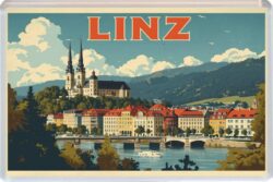 Linz - Austria - Artistic Jumbo Fridge Magnet 26A1