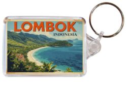 Lombok - Indonesia - Artistic Double Sided Large Keyring 26I1