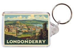 Londonderry - Northern Ireland - Artistic Double Sided Large Keyring 26NI1