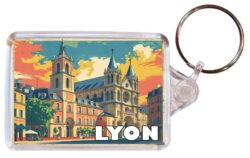 Lyon - France - Artistic Double Sided Large Keyring 26F1
