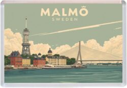 Malmo - Sweden - Artistic Jumbo Fridge Magnet 26S1