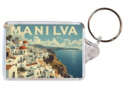 Manilva - Spain - Artistic Double Sided Large Keyring 26S1