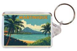 Martinique - Carribean - Artistic Double Sided Large Keyring 26C1