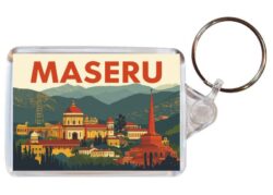 Maseru - Lesotho - Artistic Double Sided Large Keyring 26L1