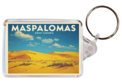 Maspalomas - Gran Canaria - Artistic Double Sided Large Keyring 26S1