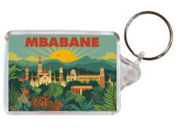 Mbababne - Eswatini - Artistic Double Sided Large Keyring 26E1