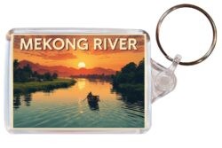 Mekong River - Artistic Double Sided Large Keyring 26A1