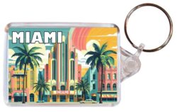 Miami - USA - Artistic Double Sided Large Keyring 26US1