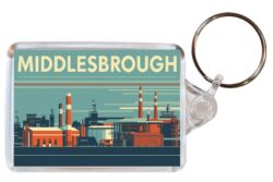Middlesbrough - Yorkshire - Artistic Double Sided Large Keyring 26E1