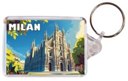Milan - Italy - Artistic Double Sided Large Keyring 26I1
