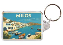 Milos - Greece - Artistic Double Sided Large Keyring 26F1