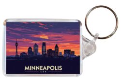Minneapolis - USA - Artistic Double Sided Large Keyring 26US1
