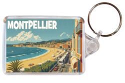 Montpellier - France - Artistic Double Sided Large Keyring 26F1