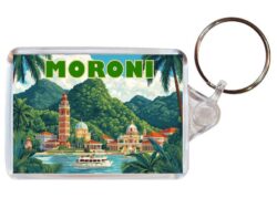 Moroni - Comoros - Artistic Double Sided Large Keyring 26C1