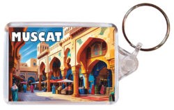 Muscat - Oman - Artistic Double Sided Large Keyring 26O1