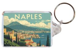 Naples - Italy - Artistic Double Sided Large Keyring 26I1