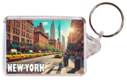 New York - USA - Artistic Double Sided Large Keyring 26US1