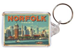 Norfolk - USA - Artistic Double Sided Large Keyring 26US1