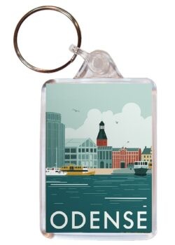 Odense - Denmark - Artistic Double Sided Large Keyring 26D1