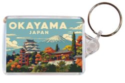 Okayama - Japan - Artistic Double Sided Large Keyring 26J1