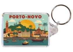 Porto-Novo - Benin - Artistic Double Sided Large Keyring 26B1