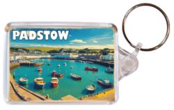 Padstow - Cornwall - Artistic Double Sided Large Keyring 26E1