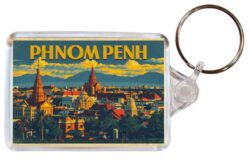 Phnom Penh - Cambodia - Artistic Double Sided Large Keyring 26C1