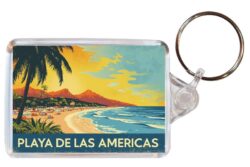 Playa de las Americas - Tenerife - Artistic Double Sided Large Keyring 26S1