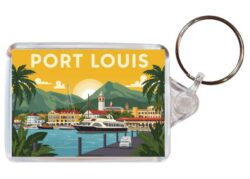 Port Louis - Mauritius - Artistic Double Sided Large Keyring 26M1