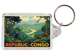 Republic of Congo - Artistic Double Sided Large Keyring 26ROC1