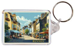 Rennes - France - Artistic Double Sided Large Keyring 26F1