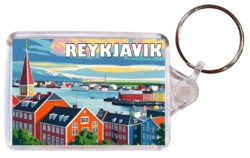 Reykjavik - Iceland - Artistic Double Sided Large Keyring 26I1