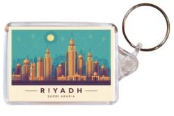 Riyadh - Saudi Arabia - Artistic Double Sided Large Keyring 26SA1