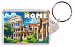 Rome - Italy - Artistic Double Sided Large Keyring 26I1