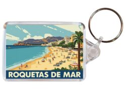 Roquetas de Mar - Spain - Artistic Double Sided Large Keyring 26S1