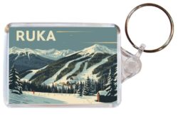 Ruka - Finland - Artistic Double Sided Large Keyring 26F1