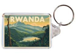 Rwanda - Artistic Double Sided Large Keyring 26R1