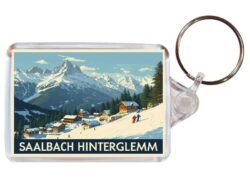 Saalbach-Hinterglemm - Austria - Artistic Double Sided Large Keyring 26A1
